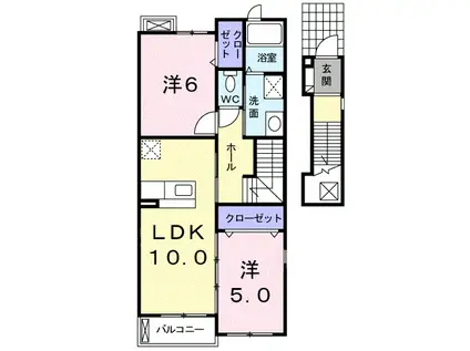ライグッドⅡ(2LDK/2階)の間取り写真