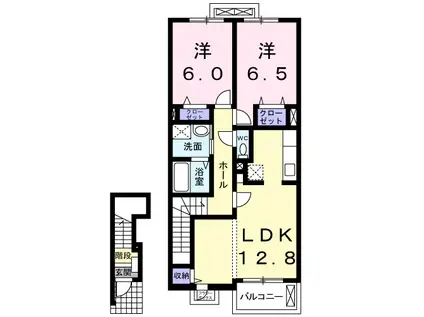 ブルーアース(2LDK/2階)の間取り写真