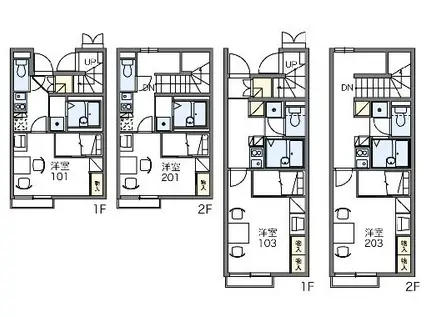 レオパレス前浜(1K/2階)の間取り写真