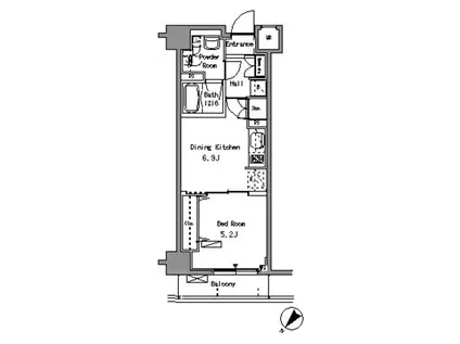 パークアクシス板橋(1DK/8階)の間取り写真