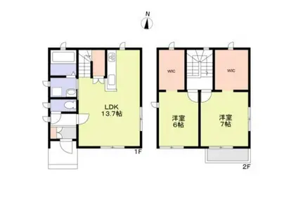 名鉄蒲郡線 蒲郡駅 徒歩14分 2階建 築9年(2LDK)の間取り写真