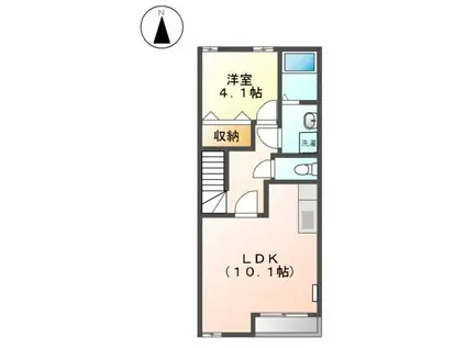 ひまわり(1LDK/2階)の間取り写真
