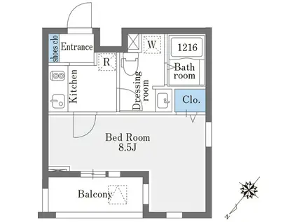 ROYGENT SUGAMO イースト(1K/1階)の間取り写真