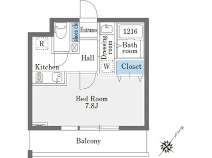 ROYGENT SUGAMO イースト(1K/5階)の間取り写真