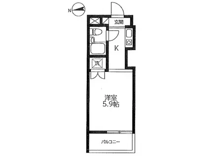 DANTE上池袋(ワンルーム/3階)の間取り写真