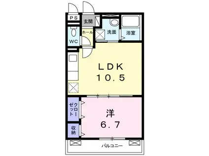 メゾン ド ミニョン(1LDK/3階)の間取り写真