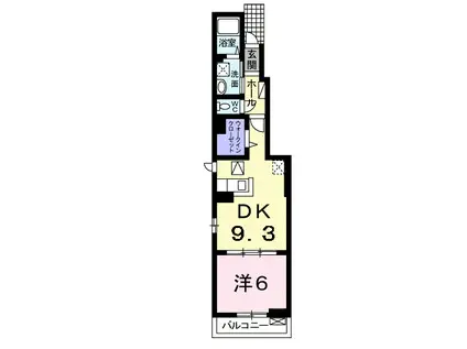 スノーリバー2(1LDK/1階)の間取り写真