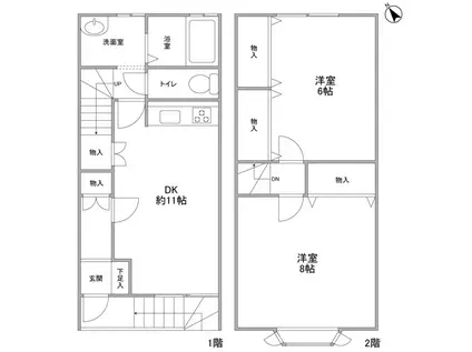 フラットＭあざみ野(2LDK)の間取り写真