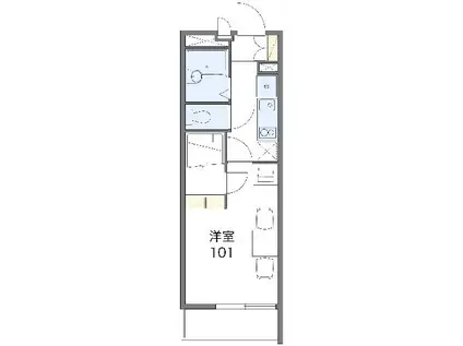 レオパレスレインボーⅠ(1K/2階)の間取り写真