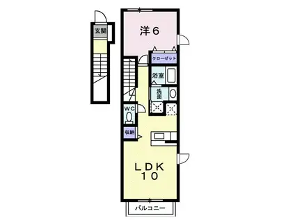 サンロードⅡ(1LDK/2階)の間取り写真