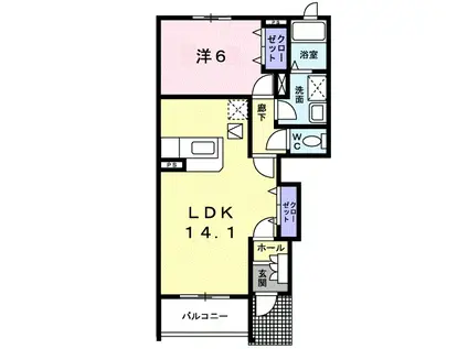 グラン・エストⅠ(1LDK/1階)の間取り写真