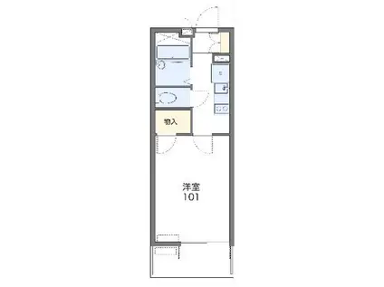 レオパレス光沙(1K/3階)の間取り写真