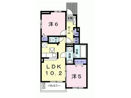 アドラブール・コートⅥ(2LDK/1階)の間取り写真