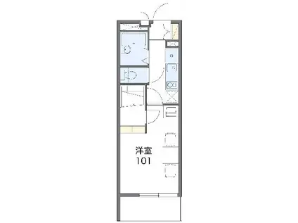 レオパレスウィステリア都立家政(1K/2階)の間取り写真