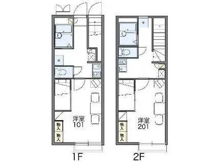 レオパレスファンタジアⅡ(1K/1階)の間取り写真