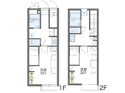 レオパレスYTK(1K/2階)の間取り写真