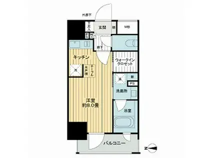 ライオンズ浅草橋ミレス(ワンルーム/6階)の間取り写真