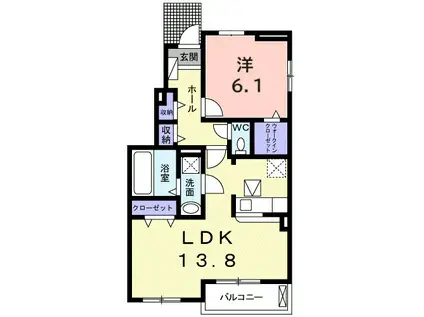 メゾンド ショコラⅡ(1LDK/1階)の間取り写真