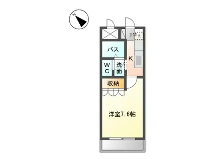 エヴァーグリーン(1K/1階)の間取り写真