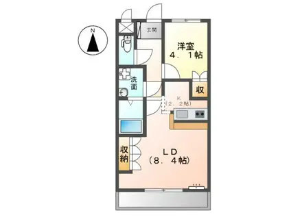 グランドパレス長泉D(1LDK/1階)の間取り写真