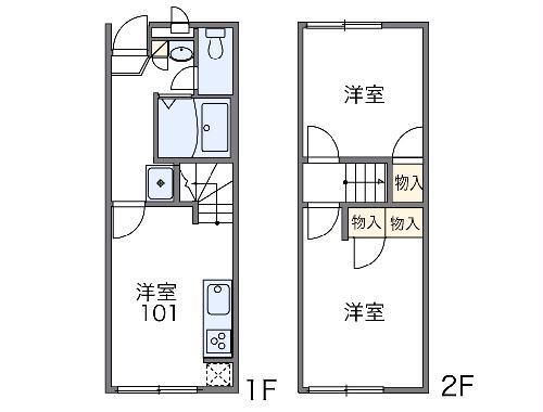 レオパレスカーサ ドマーニⅡ(2DK/1階)の間取り写真