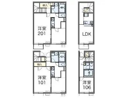 レオネクストセンタービレッジⅠ(1LDK/2階)の間取り写真