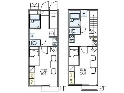レオパレスのぞみ(1K/2階)の間取り写真
