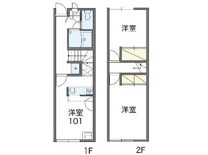 レオパレスクゥラージュⅡ(2DK/1階)の間取り写真