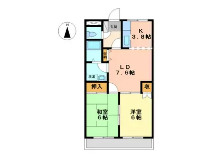 ビューパレス(2LDK/2階)の間取り写真