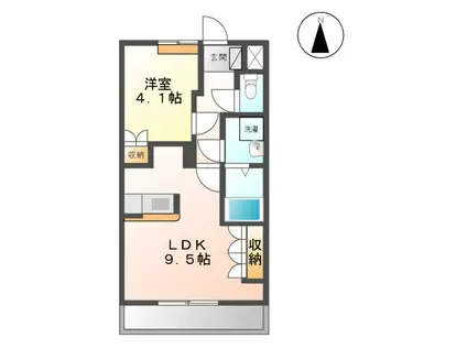 ローズガーデン長塚Ⅱ(1LDK/2階)の間取り写真