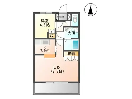 陽のあたる家テッラ・ソーレ(1LDK/1階)の間取り写真