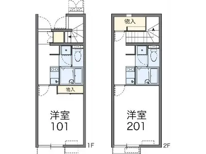 レオネクストエクセルⅢ(1K/1階)の間取り写真