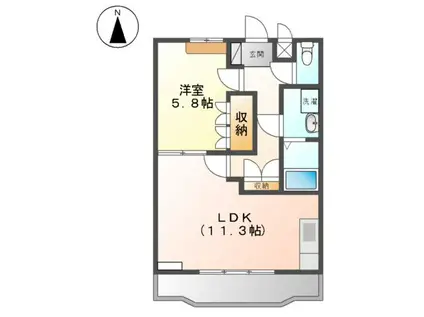 リヴィエールⅡ(1LDK/1階)の間取り写真