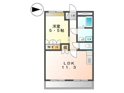 VILLAROSA(1LDK/2階)の間取り写真