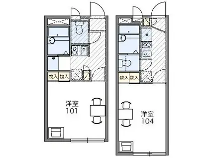 レオパレスフォレスト(1K/2階)の間取り写真