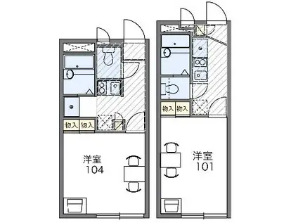レオパレスリド(1K/2階)の間取り写真