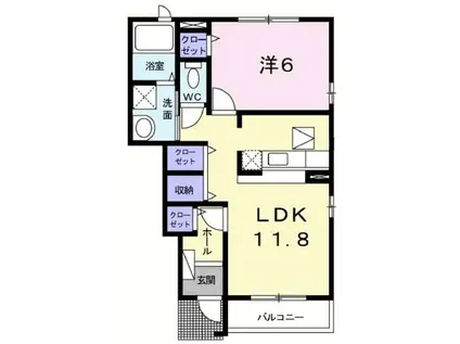 サニーヒル(1LDK/1階)の間取り写真