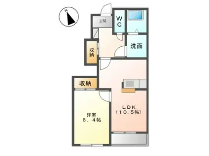 パルムロジェ(1LDK/1階)の間取り写真