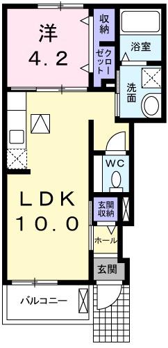 青梅線 小作駅 徒歩24分 2階建 築14年(1LDK/1階)の間取り写真