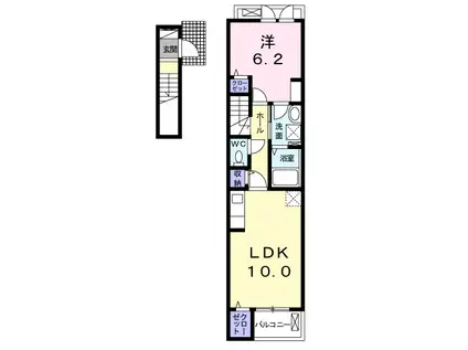 フォンターナ・コルソ(1LDK/2階)の間取り写真