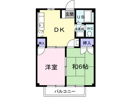 エステートⅠ(1LDK/2階)の間取り写真