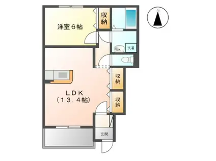 MSアメニティⅡ(1LDK/1階)の間取り写真