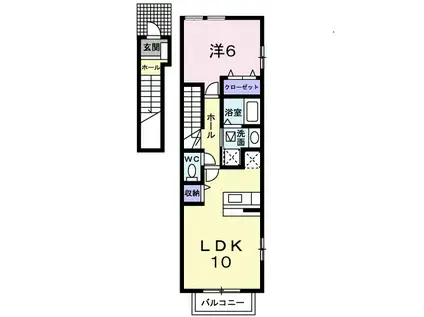 グランチェルトⅡ(1LDK/2階)の間取り写真