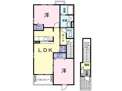 ピュア・キャッスルⅣ(2LDK/2階)の間取り写真