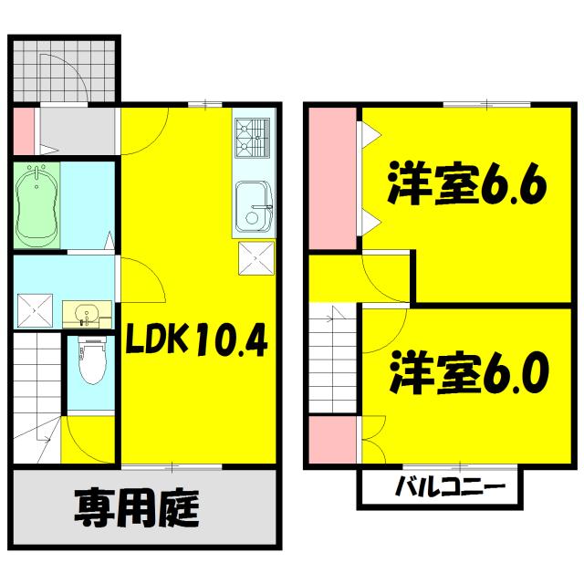 Ｒｅｌｉｖｅ　Ｂ(2LDK)の間取り写真