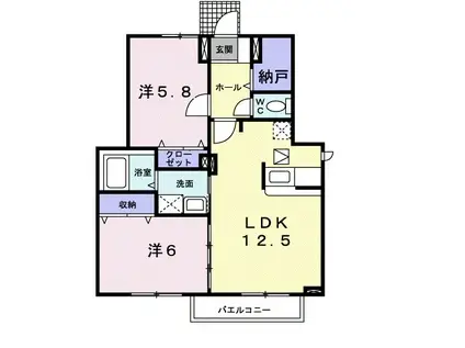 グランデカメリア山ノ手Ⅷ(2LDK/1階)の間取り写真