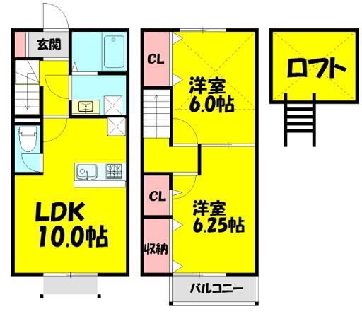 ＰＯＬＡＲＩＳ(2LDK)の間取り写真