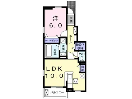 プラシードⅡ(1LDK/1階)の間取り写真