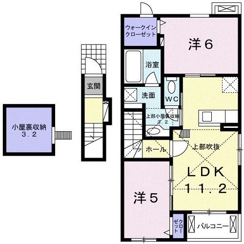 フォーリストⅠ(2LDK/2階)の間取り写真
