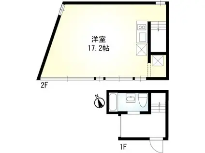 EBISU FOLIO ACT.3(1LDK/2階)の間取り写真